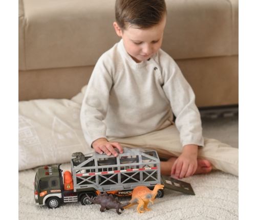 WOOPIE Ciężarówka Transporter Dinozaurów Auto z Dźwiękiem i Światłem