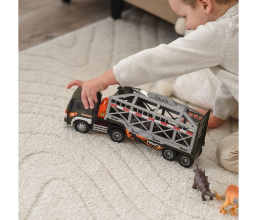 WOOPIE Ciężarówka Transporter Dinozaurów Auto z Dźwiękiem i Światłem