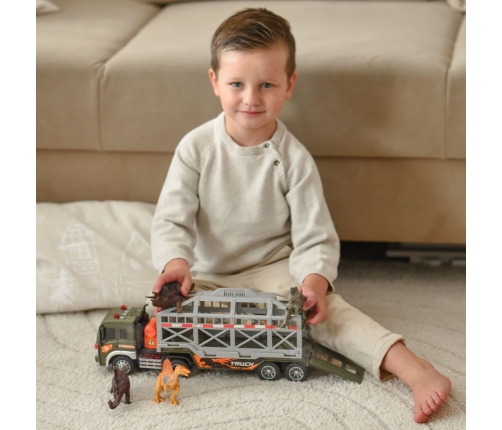 WOOPIE Ciężarówka Transporter Dinozaurów Auto z Dźwiękiem i Światłem