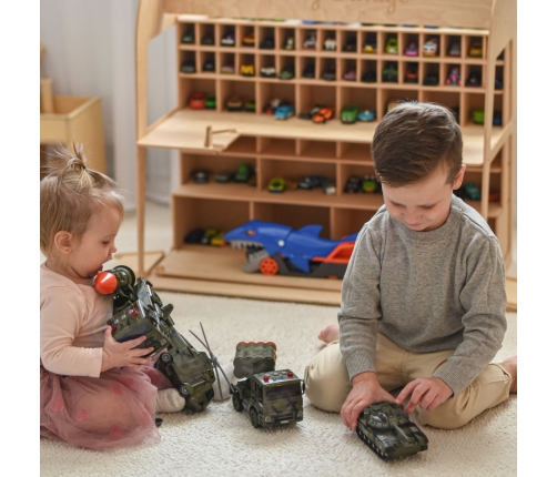 WOOPIE Zestaw Pojazdów Wojskowych z Wyrzutnią Czołg Helikopter 4SZT Skala 1:20