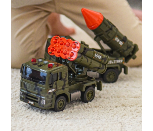 WOOPIE Zestaw Pojazdów Wojskowych z Wyrzutnią Czołg Helikopter 4SZT Skala 1:20