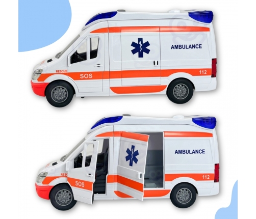 WOOPIE Pogotowie Karetka Ambulans Nosze w Zestawie + Sygnały Dźwiękowe I Świetlne