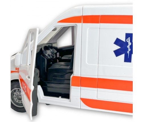 WOOPIE Pogotowie Karetka Ambulans Nosze w Zestawie + Sygnały Dźwiękowe I Świetlne