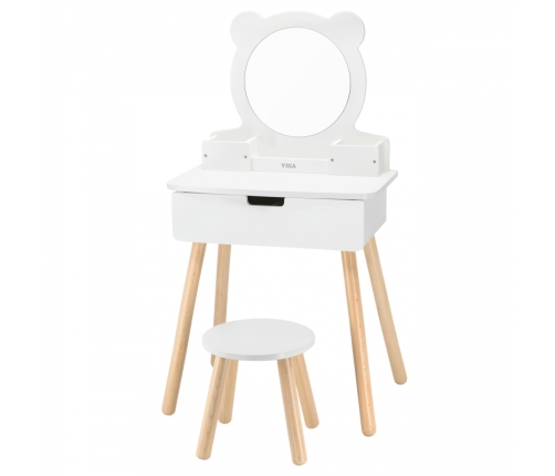 VIGA Zestaw Biała Toaletka + Akcesoria Jak z Salonu