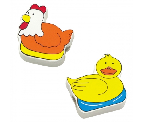 VIGA Drewniana Przeplatanka Klocki Farma do Nawlekania Montessori