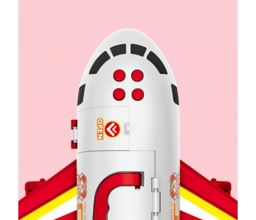 WOOPIE Samolot Rozkładany Transporter Straż Pożarna z 3 Autami Strażackimi Zestaw XL Znaki Drogowe