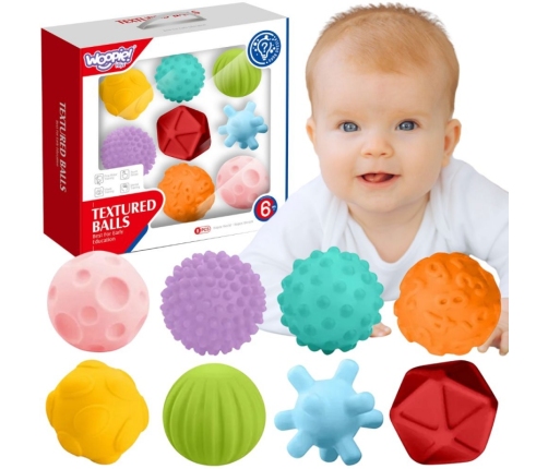 WOOPIE BABY Klocki Sensoryczne do Ściskania 8 el.