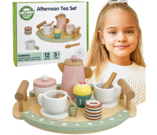 WOOPIE GREEN Drewniany Zestaw do Herbaty i Kawy 12 el. FSC