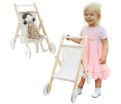 VIGA PolarB Drewniany Wózek dla Lalek