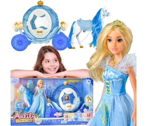 WOOPIE ROYAL Lalka Lodowa Księżniczka Lily i Magiczny Powóz Karoca Akcesoria