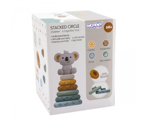 WOOPIE Zestaw Edukacyjna Piramdka Koala 2w1 Gryzak