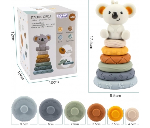 WOOPIE Zestaw Edukacyjna Piramdka Koala 2w1 Gryzak