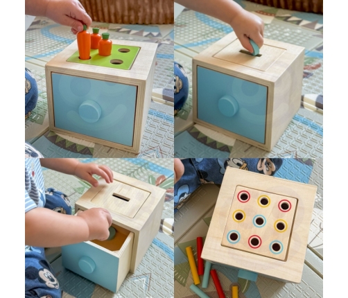 TOOKY TOY Box Pudełko XXL Montessori Edukacyjne 7w1 Sensoryczne 16-18 Mies.