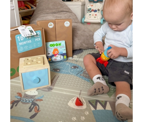 TOOKY TOY Box Pudełko XXL Montessori Edukacyjne 7w1 Sensoryczne 16-18 Mies.