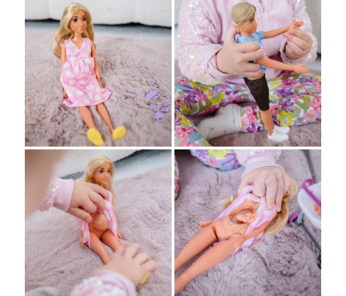 WOOPIE ROYAL Zestaw Lalek Rodzina Lily w Ciąży Tata Niemowlak