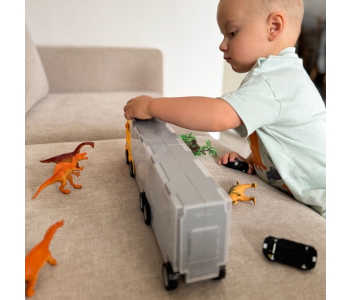 WOOPIE Ciężarówka Transporter 2w1 Zestaw Dinozaurów + Makieta