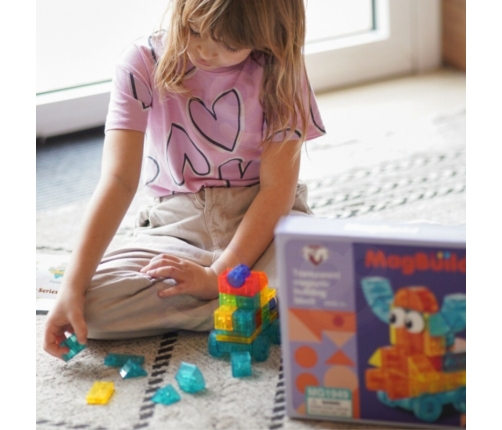 WOOPIE Przezroczyste Magnetyczne Klocki Konstrukcyjne 43 el.