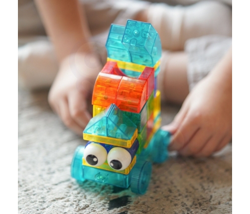 WOOPIE Przezroczyste Magnetyczne Klocki Konstrukcyjne 43 el.