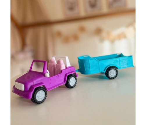 WOOPIE ROYAL Lalka Niki Zestaw z Koniem Samochodem i Przyczepą