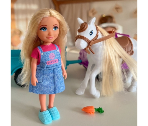 WOOPIE ROYAL Lalka Niki Zestaw z Koniem Samochodem i Przyczepą