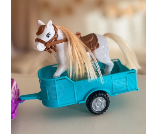 WOOPIE ROYAL Lalka Niki Zestaw z Koniem Samochodem i Przyczepą