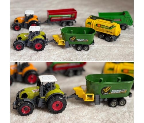 WOOPIE Zestaw Mini Farmera Traktory z Przyczepami