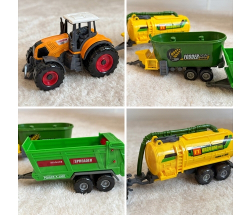 WOOPIE Zestaw Mini Farmera Traktory z Przyczepami