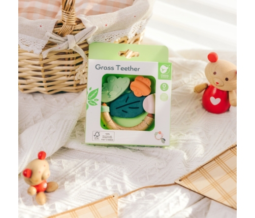 CLASSIC WORLD Drewniana Grzechotka Sensoryczna Gryzak 2w1