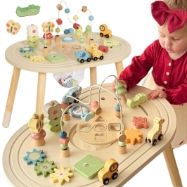 TOOKY TOY Drewniany Stolik Aktywności Safari