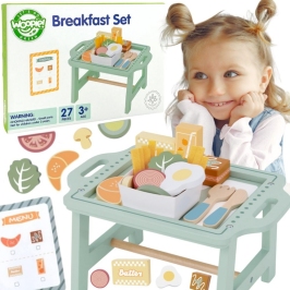 WOOPIE GREEN Zestaw Śniadaniowy z Tacą i Akcesoriami Serwis Pastelowy