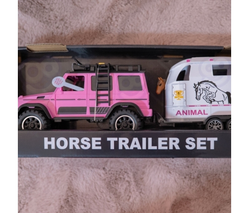 WOOPIE Zestaw Różowy Samochód Terenowy z Przyczepką i Figurką Konia