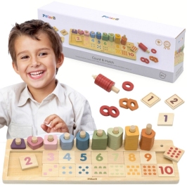 VIGA PolarB Drewniane Liczydło Sorter Nauka Liczb Montessori VIGA PolarB Drewniane Liczydło Sorter Nauka Liczb Montessori