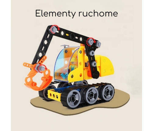 WOOPIE Klocki Konstrukcyjne Zbuduj Pojazdy Budowlane 8 Modeli STEAM