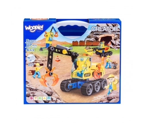 WOOPIE Klocki Konstrukcyjne Zbuduj Pojazdy Budowlane 8 Modeli STEAM