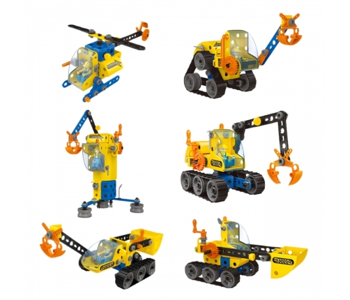 WOOPIE Klocki Konstrukcyjne Zbuduj Pojazdy Budowlane 8 Modeli STEAM
