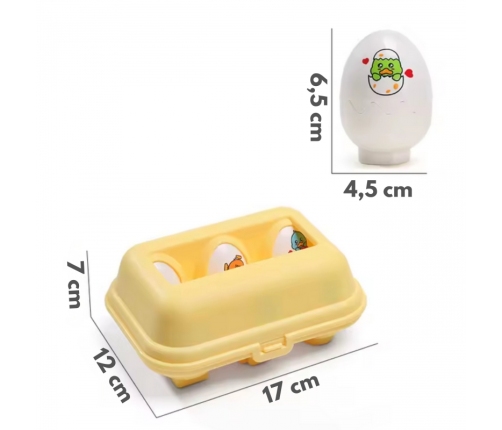 WOOPIE Układanka Sorter Montessori Dopasuj Kształty Wesołe Kurczaczki Jajka 6szt