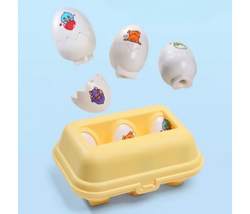 WOOPIE Układanka Sorter Montessori Dopasuj Kształty Wesołe Kurczaczki Jajka 6szt