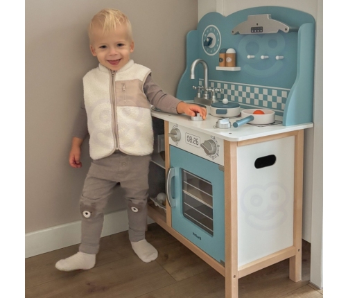 VIGA PolarB Drewniana Kuchnia z Akcesoriami Silver - Blue