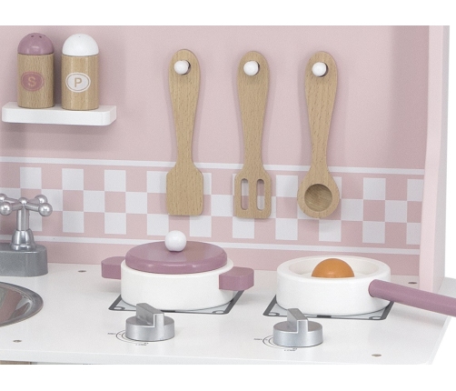 VIGA PolarB Drewniana Kuchnia z Akcesoriami Silver - Pink