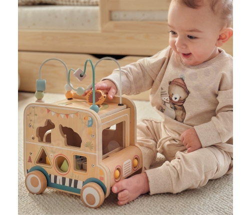 WOOPIE GREEN Drewniana Kostka Aktywności Samochód Terenowy Safari FSC