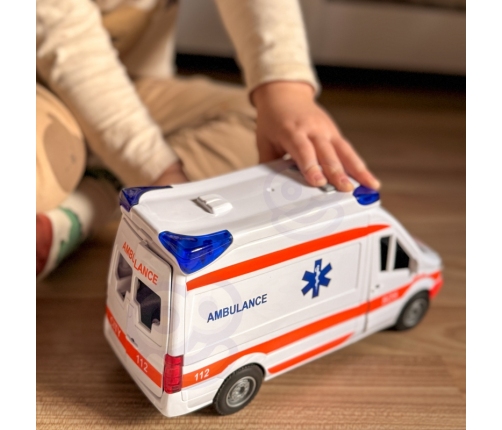 WOOPIE Pogotowie Karetka Ambulans Nosze w Zestawie + Sygnały Dźwiękowe I Świetlne