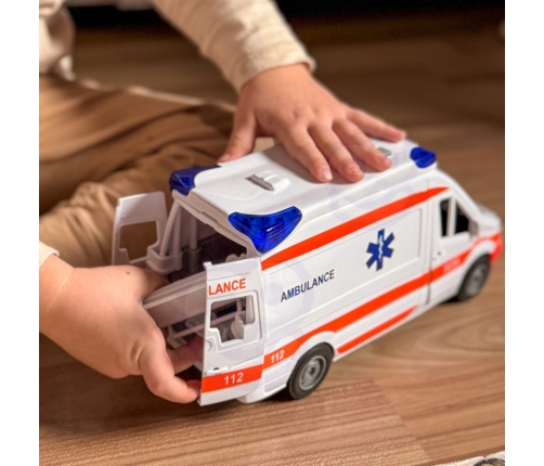 WOOPIE Pogotowie Karetka Ambulans Nosze w Zestawie + Sygnały Dźwiękowe I Świetlne