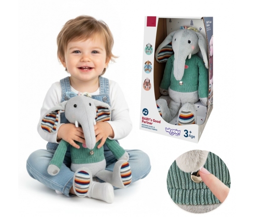 WOOPIE BABY Interaktywny Słonik Przytulanka z Dźwiękiem i Światłem