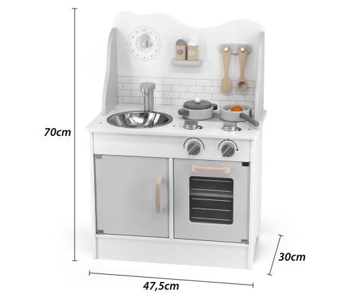 VIGA PolarB Drewniana Kuchnia z Akcesoriami Eco Gray