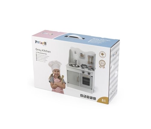 VIGA PolarB Drewniana Kuchnia z Akcesoriami Eco Gray