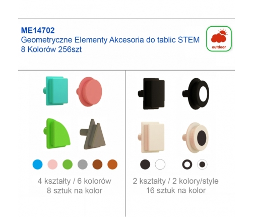 MASTERKIDZ Geometryczne Elementy Tablic 256 szt