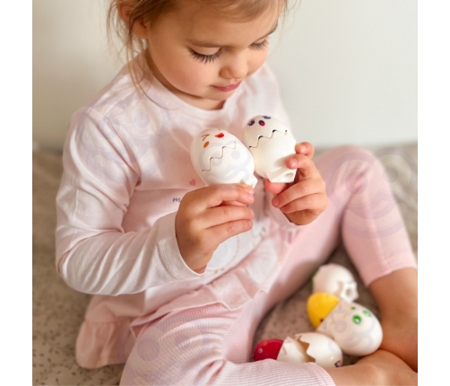 WOOPIE Układanka Sorter Montessori Dopasuj Kształty Wesołe Kurczaczki Jajka 6szt