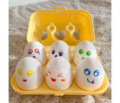 WOOPIE Układanka Sorter Montessori Dopasuj Kształty Wesołe Kurczaczki Jajka 6szt