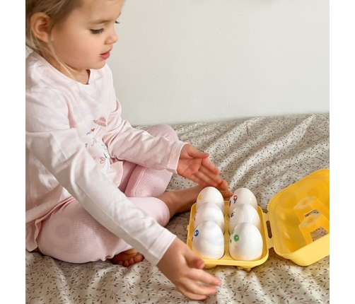 WOOPIE Układanka Sorter Montessori Dopasuj Kształty Wesołe Kurczaczki Jajka 6szt