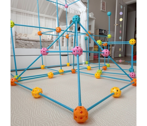 WOOPIE Zestaw Konstrukcyjny XXL Klocki do Budowania Namiotu Bazy Rurki Słomki 340 el.